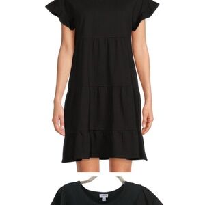 J. Crew Black Ruffled Mini Sundress